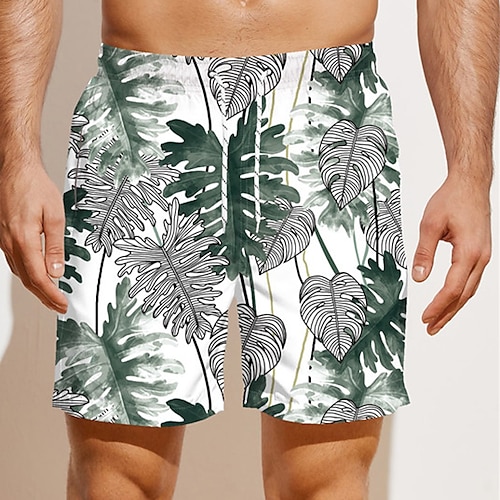 

Per uomo Boxer da surf Pantaloncini da mare Boxer da mare Pantaloncini estivi Pantaloncini da spiaggia A cordoncino con fodera in rete Vita elastica A foglia Stampe astratte Asciugatura rapida Breve