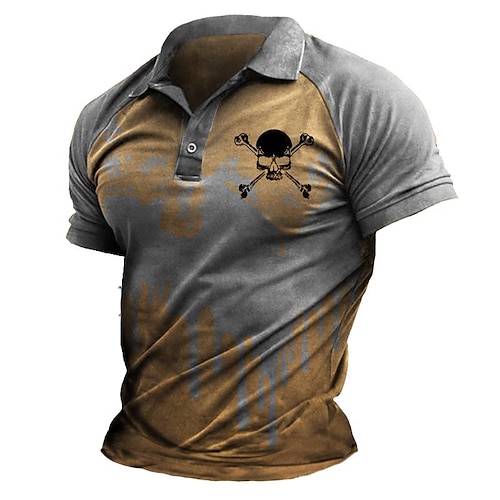 

Per uomo POLO Camicia da golf Golf Teschi Stampe astratte Vintage ▾ Collo ripiegabile Cachi Esterno Strada Maniche corte Bottone giù Stampa Abbigliamento Sportivo Di tendenza Streetwear Originale