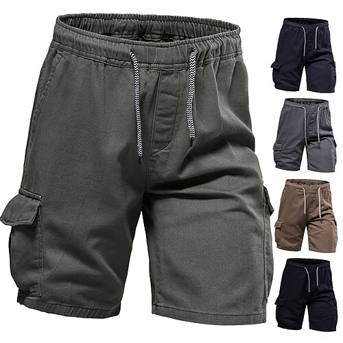 

Herre Shorts med lommer Sommer shorts Arbejdsshorts Lomme Multi lomme Højdestigning Ensfarvet Påførelig Udendørs Calf-længde udendørs Afslappet Stilfuld Klassisk Sort militærgrøn Høj Talje Uelastisk