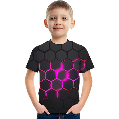 Fashion Abstract Pattern Printed Short Sleeve T-Shirt Fashion 3D Printed Colorful Shirts For Boys And Girls
