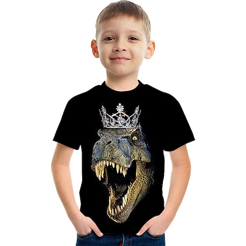 

t-shirt a maniche corte con stampa di dinosauri alla moda camicie colorate stampate in 3d per ragazzi e ragazze