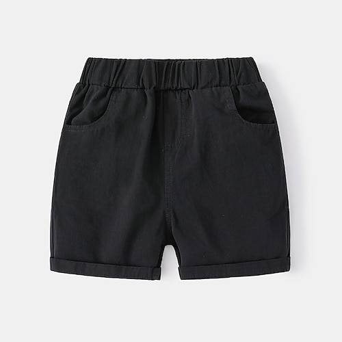 

linned toddler boys shorts ensfarvet blød linned shorts udendørs cool sort pink kaffe midt i taljen