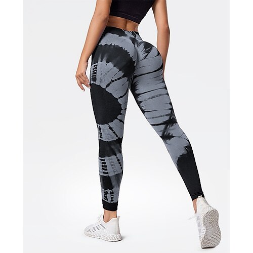 

kvinners leggings crunch rumpe rynket rumpe løfter mage kontroll rumpe løft høy midje yoga fitness gym treningsunderdeler tie dye stretchy sport activewear tiktok leggings