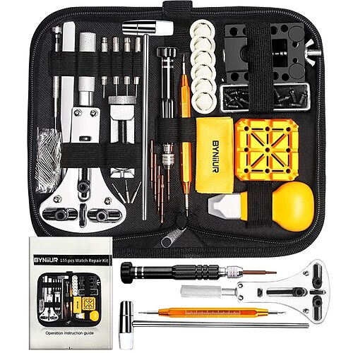 

kit de réparation de montre kit d'outils de remplacement de batterie de montre ouvre-boîtier de montre outils de barre à ressort bracelet de montre ensemble d'outils de goupille de lien avec étui de