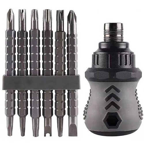 

13 in 1 Ratcheting Multi-Bit Screwdriver Set Quick Change Screwdriver Double-Head Magnetic Bits Hand Tools