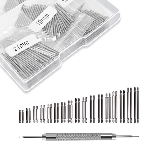 

460 pièces 6-25mm diamètre 1.5mm acier inoxydable bracelet de montre barres à ressort goupilles de liaison avec sangle lien goupille remover montre kit de réparation