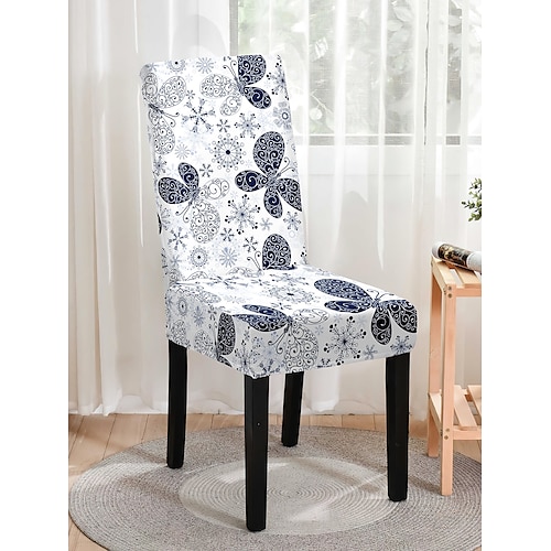 

Farmhouse Dining Chair Cover Stretch Chair Seat Slipcover Spandex Washable Cover Protector Floral for Dining Room Wedding Ceremony Durable