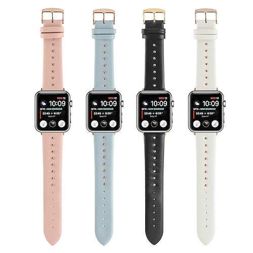 

Kompatibel mit Apple Watch Armband 38mm 40mm 41mm 42mm 44mm 45mm 49mm Metallverschluss Luxus Frauen Männer Echtes Leder Ersatzarmband für iwatch Series Ultra 8 7 6 5 4 3 2 1 SE