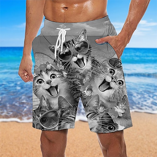 Men's Board Shorts Swim Shorts Swim Trunks Beach Shorts Drawstring with  Mesh lining Elastic Waist Graphic Animal Cat Breathable Quick Dry Short  Casual Daily Holiday Boho Hawaiian Black Pink 2024 - $20.99