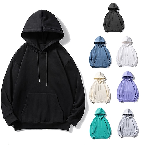 

Herren Hoodie Sweatshirt Kapuze Zur Seite fahren Schwarz Weiß Gelb Rosa Grau Mit Kapuze Glatt Tasche Sport Natur Täglich Sport Baumwolle Brautkleider schlicht Groß und hoch Herbst Winter Bekleidung