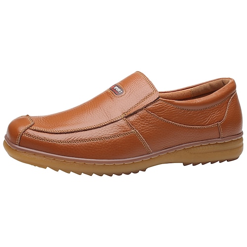 

Homme Mocassins et Slip On Chaussures en cuir Chaussures de confort Décontractées Extérieur du quotidien Cuir Respirable Noir Jaune Marron Printemps