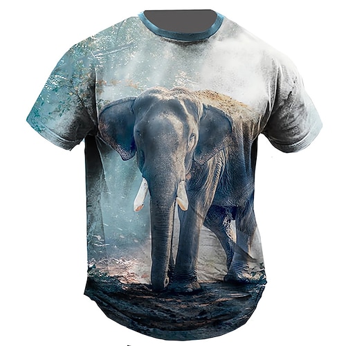 

Per uomo maglietta Pop art Animali Elefante Girocollo Abbigliamento Stampa 3D Esterno Giornaliero Manica corta Stampa Di tendenza Originale Vintage