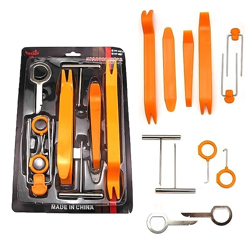 

12 pz/set autoradio porta clip pannello trim dash rimozione audio aperto strumento di leva di installazione per auto veicolo per bmw leva di rimozione audio