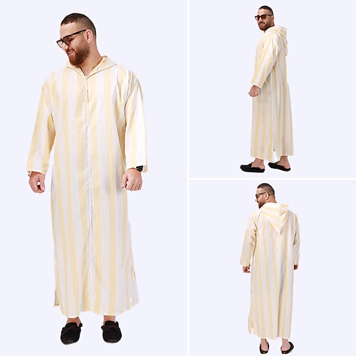 

arabe musulman Adultes Homme Religieux Arabe saoudien Peignoir Thobé / Jubba Pour Polyester Ramadan Collant / Combinaison