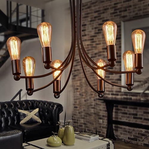  Lot de 6 ampoules Edison 40 W st58 filament vintage ampoule à incandescence de style antique – AC220/110 V e26/e27 base – verre transparent – lampe en forme de larme pour lustres, appliques murales, éclairage suspendu.