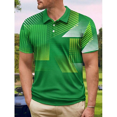 

Per uomo POLO Camicia da golf Golf Stampe astratte Geometria Collo ripiegabile Verde Esterno Strada Maniche corte Bottone giù Stampa Abbigliamento Sportivo Di tendenza Streetwear Originale
