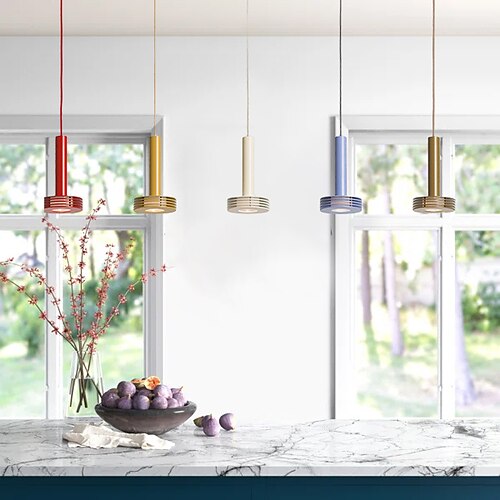 

led pendel lys macaron fargerik pendel lys moderne enkel kreativ metall lysekrone justerbar nordisk macaron pendel lysarmaturer til stue spisestue barnerom