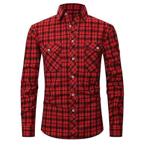 

Per uomo Camicia Camicia abbottonata Maglietta informale Cachi chiaro Blu denim Bianco Giallo Vino Manica lunga A quadri Bavero Informale Giornaliero Tasca frontale Abbigliamento Classico Comoda