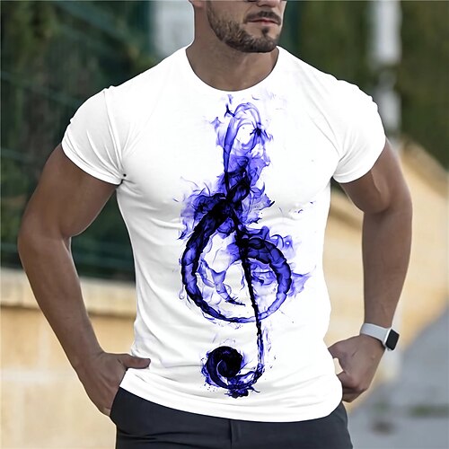 

Per uomo maglietta Magliette Pop art Note musicali Girocollo Abbigliamento Stampa 3D Esterno Informale Manica corta Stampa Vintage Di tendenza Originale