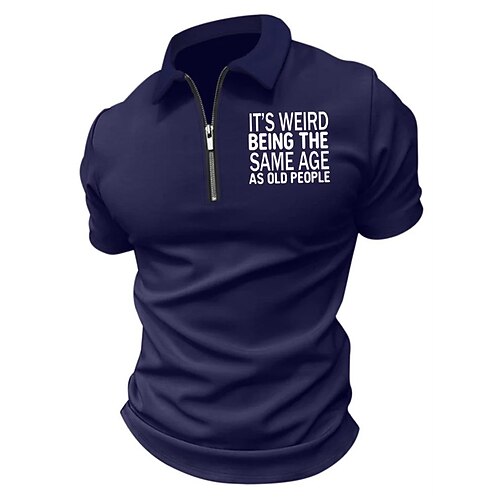 

Per uomo POLO Polo con zip Camicia da golf Golf Alfabetico Stampe astratte Collo ripiegabile Nero Blu Esterno Strada Maniche corte Cerniera Stampa Abbigliamento Di tendenza Originale Informale