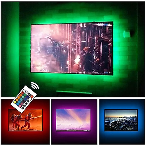 

led lys strips usb tv baggrundsbelysning fleksibel tiktok lys 2835 smd 8mm dc5v med tape bånd 0,5m 1,64ft til tv desktop skærm