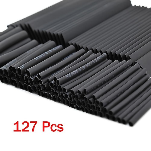 

127pcs Heat Shrink Tube Sleeving Tubing Assortment Kit, Electrical Connection Electrical Wire Wrap Cable Waterproof Shrinkage 2:1
