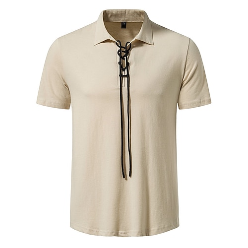 

Herre Golf skjorte Polo Avslappet Polokrage Klassisk Kortermet Elegant og moderne Helfarge Blondér Tau Sommer Normal Svart Mørk Marineblå Kakifarget Militærgrønn Golf skjorte