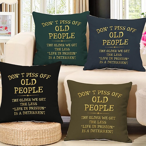 

Taie d'oreiller double face 4 pc ne pisse pas les personnes âgées taie d'oreiller décorative pour chambre salon canapé canapé chaise