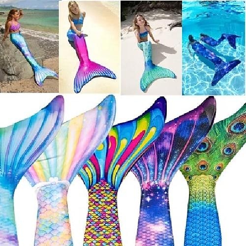 

La Sirenita Ariel colas de sirena Bañadores Bikini Trajes de baño Mujer Chica Cosplay de película Vacaciones Cola de pescado de sirena Poliéster