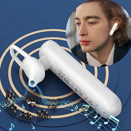 

Mini Bluetooth 5.0 Wireless Headset Earbuds Earpiece with Mic Mini Handsfree Earphones 24Hrs Headphones for iPhone 13 12 E63