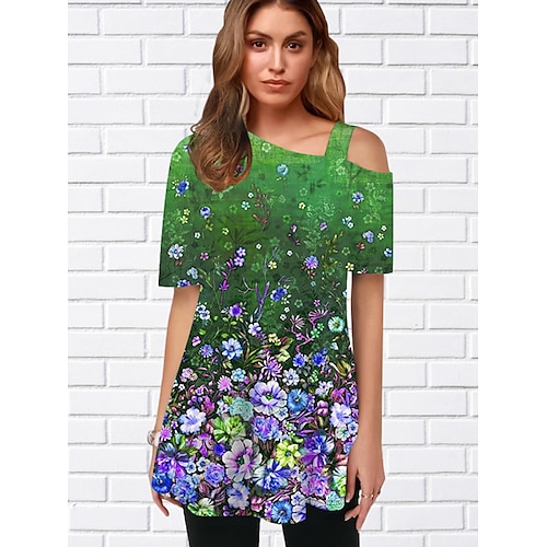 

Per donna Abito a maglietta Abito casual Abito estivo Floreale Piante Stampa Monospalla Mini abito Classico Giornaliero Per eventi Manica corta Standard Rosa Rosso Blu Estate Primavera S M L XL XXL