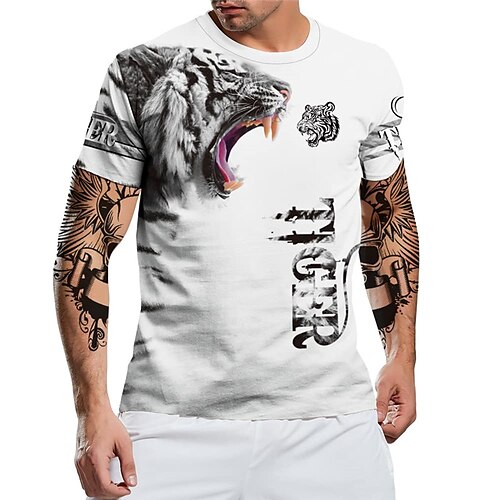 

Per uomo maglietta Magliette Pop art Animali Tigre Girocollo Abbigliamento Stampa 3D Esterno Informale Manica corta Stampa Vintage Di tendenza Originale