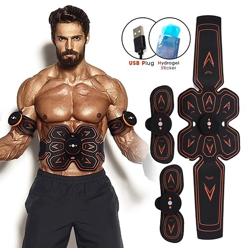 

Ems abs estimulador de músculos abdominales inalámbrico recargable, pegatina de masaje de fitness inteligente, cinturón de pérdida de peso, cinturón de adelgazamiento corporal