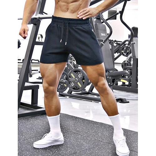 

Men's Athletic Shorts Active Shorts Sweat Shorts Shorts Pocket Plain Comfort Breathable Outdoor Daily Going out Fashion Casual Black Yellow