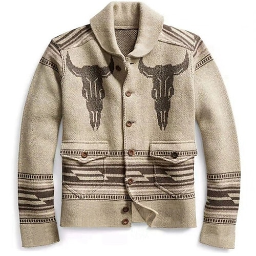 

Homme Pull Chandail Gilet Cardigan A côtes Tricoter Normal Tricoté Imprimés Photos Revers Guêtres Moderne contemporain Usage quotidien Sortie Vêtement Tenue Hiver Kaki M L XL