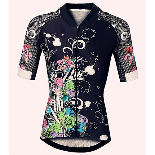 

Femme Maillot Velo Cyclisme Manche Courte Cyclisme Survêtement Maillot Top avec 3 poches arrière VTT Vélo tout terrain Vélo Route Doux Bandes Réfléchissantes Poche arrière Mèche Noir Rose Bleu