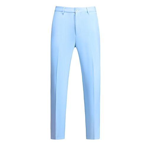 

Men's Chinos Full Length Solid Colored Micro-elastic Slim Ocean Blue 2023