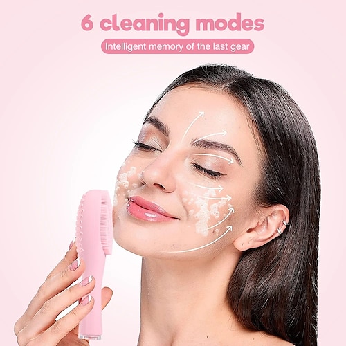 

X2 Silicone Electric Cleansing Brush 6 Modes Facial Massager Deep Cleansing Pore Skin Care Tool Vibrating Cleansing Brush