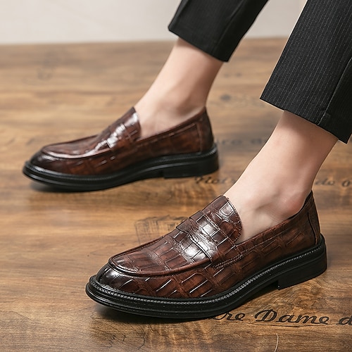 

Homme Mocassins et ChaussonsD6148 Mocassins de confort Maillots de bain Chaussures à carreaux de style britannique Mocassins Penny Casual Britanique du quotidien Bureau et carrière Polyuréthane Noir