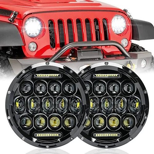 

Otolampara super brilhante 90w preto/cromo 7 polegadas h4 farol de moto led para harley softail magro gordo menino 7 polegadas halo angel eye drl led farol de motocicleta