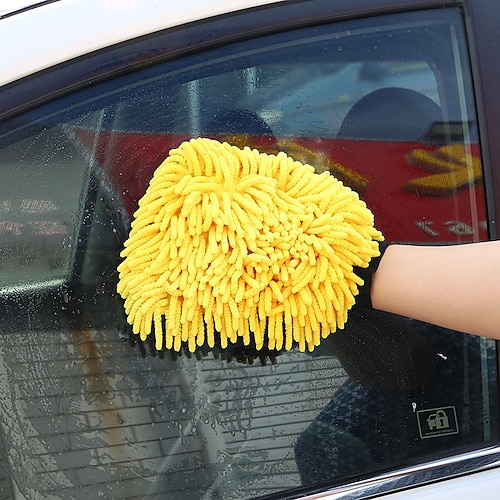 

Limpiador de cepillos para autos Guantes suaves de lana Lavado de autos a prueba de agua Guantes de chenilla de microfibra Manopla gruesa para limpieza de autos Cepillo para detalles de cera Cuidado