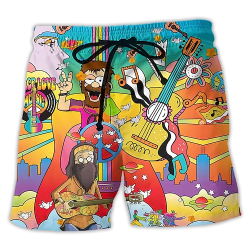 

Per uomo Boxer da surf Pantaloncini da mare Boxer da mare A cordoncino con fodera in rete Vita elastica Stampe astratte Personaggio Asciugatura rapida Breve Informale Giornaliero Per eventi Hawaiano