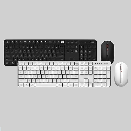 

MIIIW Wireless Keyboard Mouse Set Mute Mechanical Xiaomi Portable Home Office Keyboards Black for Desktop PC Tablet Computer