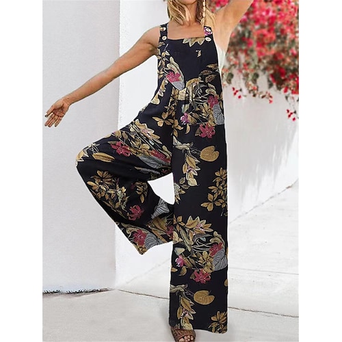 

Mujer En general Estampado Floral Escote Cuadrado Ropa de calle Diario Vacaciones Ajuste regular Sin Mangas Negro Albaricoque S M L Verano