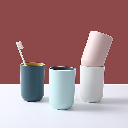 

tazza creativa per collutorio a doppio strato per coppia adulta tazza da viaggio tazza portatile per spazzolatura domestica tazza di plastica