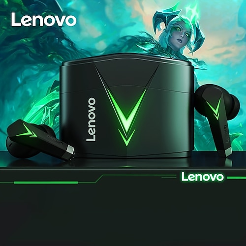 

Audífonos inalámbricos originales lenovo lp6 con control de volumen de micrófono incorporado para juegos, diseño ergonómico Auriculares inalámbricos para juegos de baja latencia Batería de larga