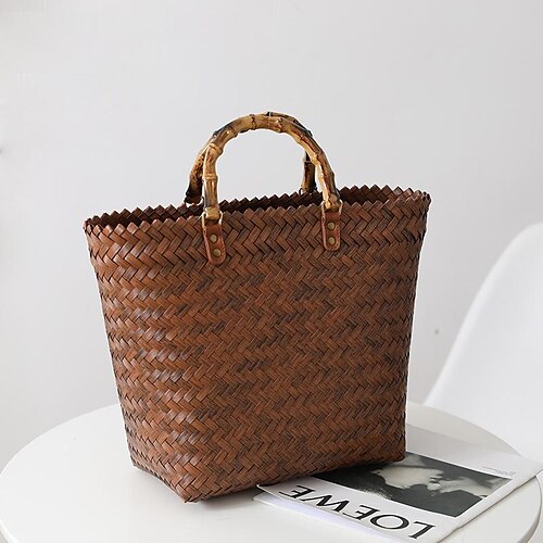 

Per donna Sacca Borsa di paglia Paglia Shopping Giornaliero Massima capacità Traspirante Duraturo Tinta unica Blu Arancione Caffè