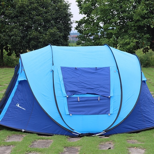 

4 persone Tenda Tenda da campeggio per famiglie Tenda pop-up Esterno Impermeabile Protezione solare UV Antivento Unico strato Tenda da campeggio >3000 mm per Pesca Scalate Spiaggia Poliestere