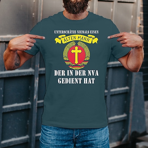 

Homens Camiseta camisa legal Letra Decote Redondo Estampado Normal Casual Manga Curta Imprimir Roupa Designer Simples Inovador Essencial