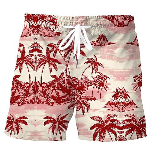 

Herre Surfeshorts Badeshorts Sommershorts Strandshorts Snorer med mesh fôr Elastisk midje Kokosnøttre Grafiske trykk Hurtigtørkende Kort Avslappet Daglig Ferie Bohem Hawaiisk Rød Navyblå Mikroelastisk